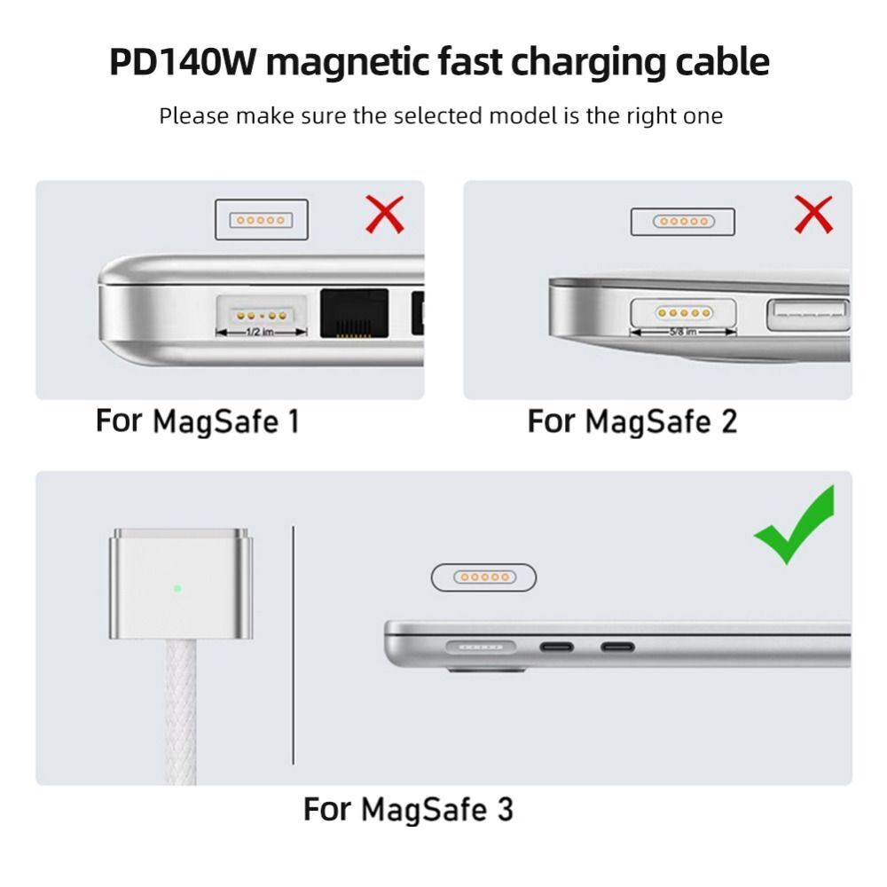 (140 W) Câble de charge rapide USB-C vers MagSafe 3 (2 m) (140 W) Câble de charge rapide USB-C vers MagSafe 3 (2 m)